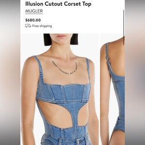 Mugler denim mesh corset pants sold separate